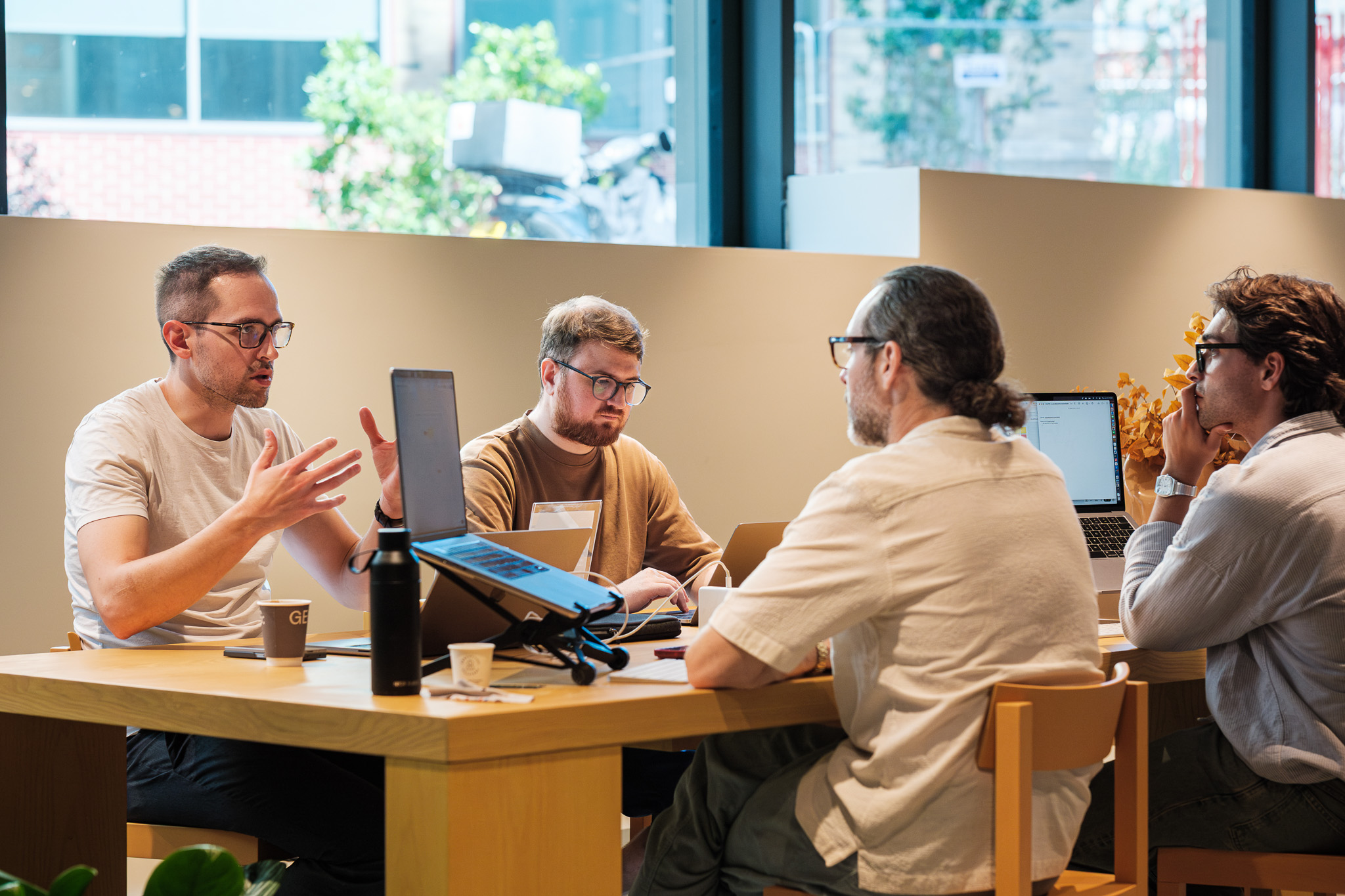 Nick Black working with a founder